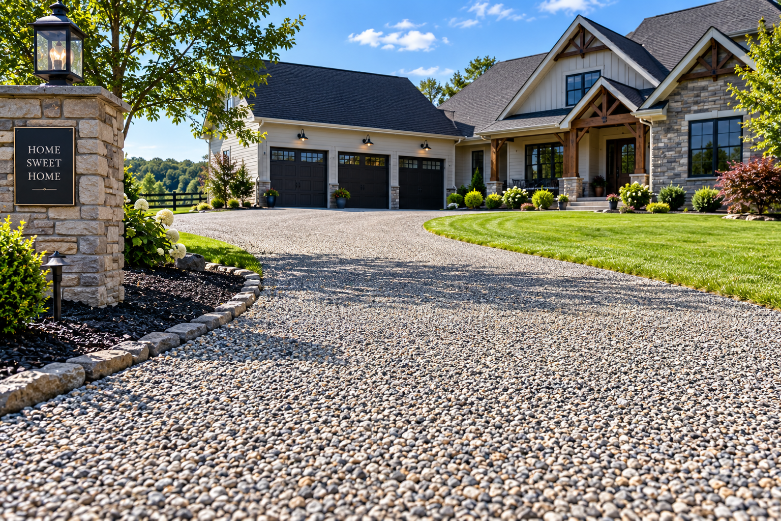 Residential tar and chip driveway in Summertown, TN